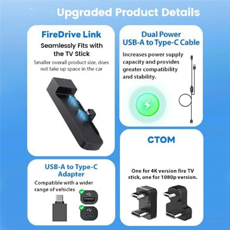 AA60-kabelgebundener Carplay-zu-kompatibler Auto-TV-Adapter-Konverter für Fire TV Stick, HD-Auto-Adapter für Video-/Gaming-Streaming