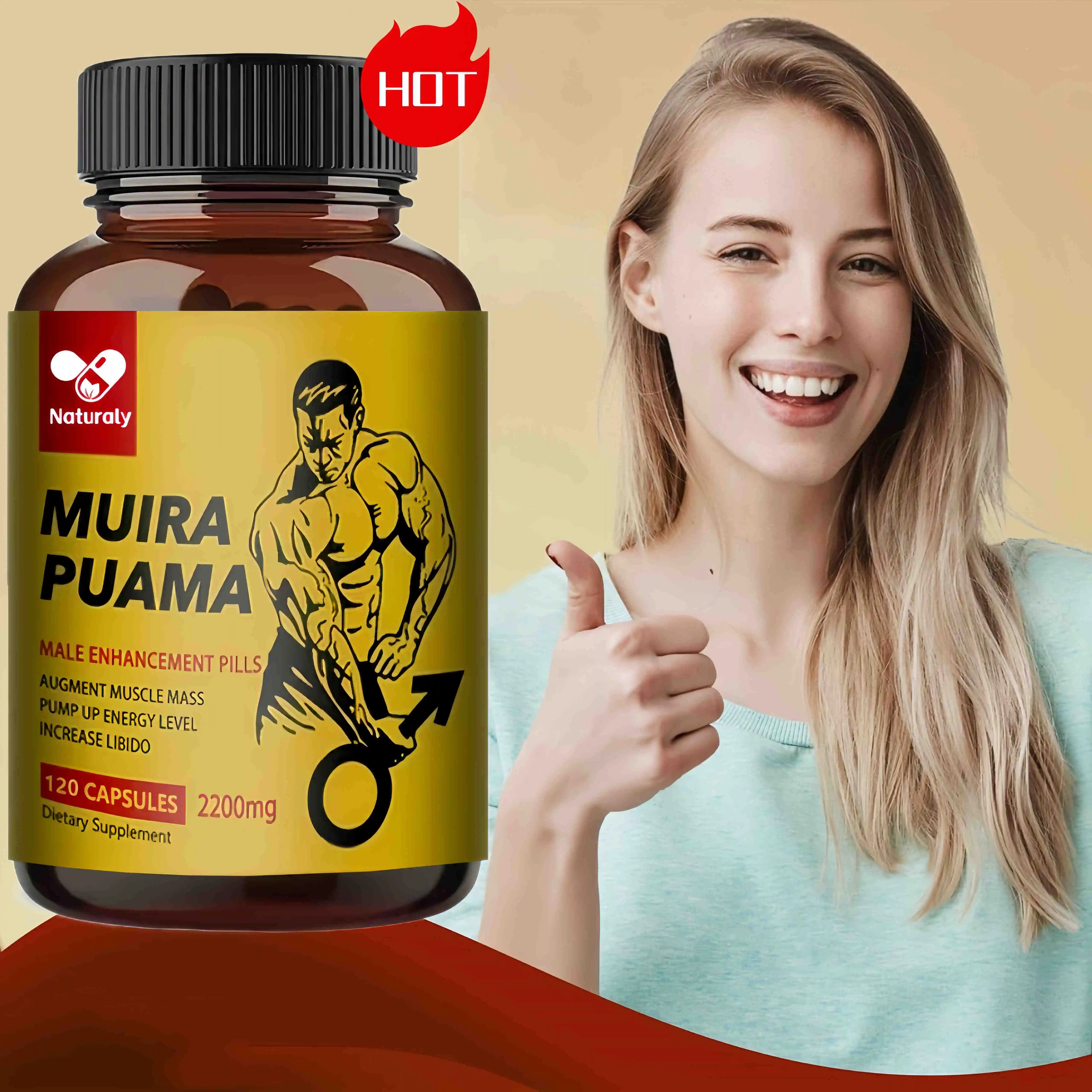 Muira Puama Extract - Men's Sports Performance Supplement, Muscle Building Capsules