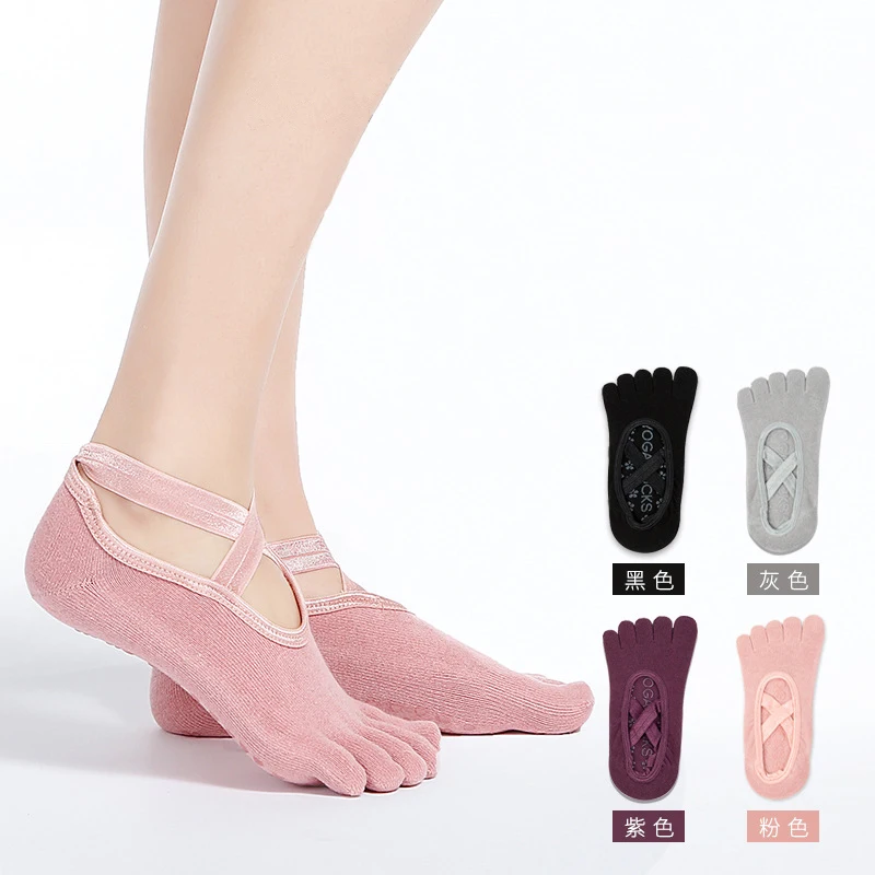 

Yoga Dance Indoor Sports Silicone Anti slip Cross Strap Finger Socks