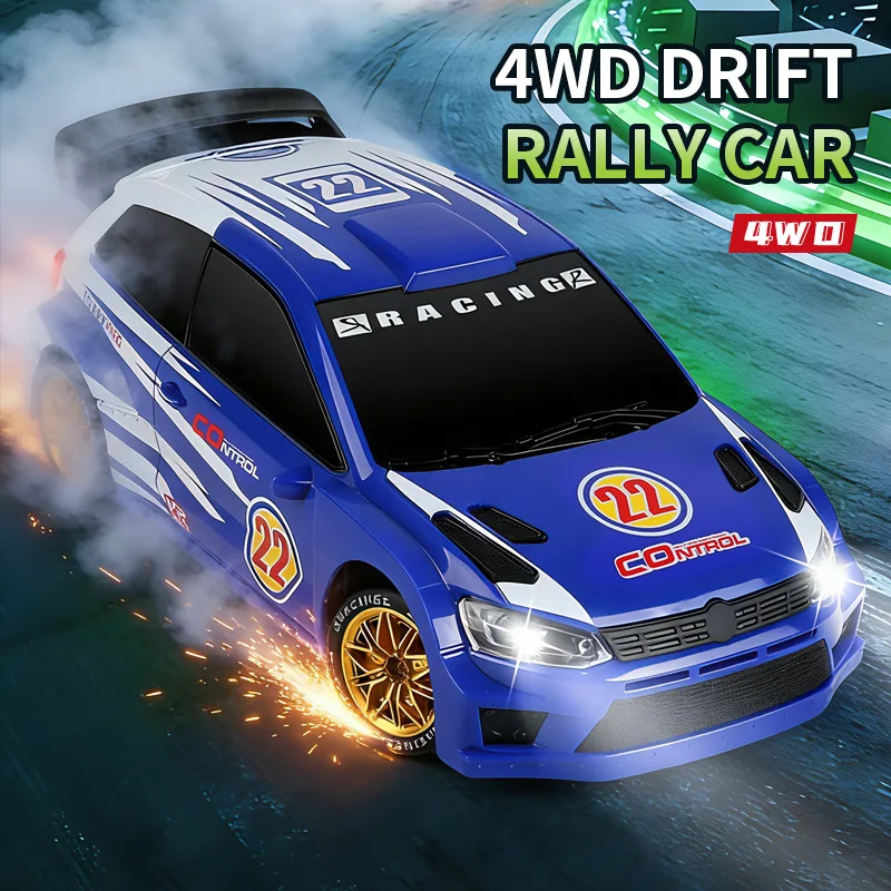 Q233 New Cool RaCing 4WD Drift Rally RC Car Supports Multi-Person On-site Competition With LED Light Children Toy Gift Rechargea