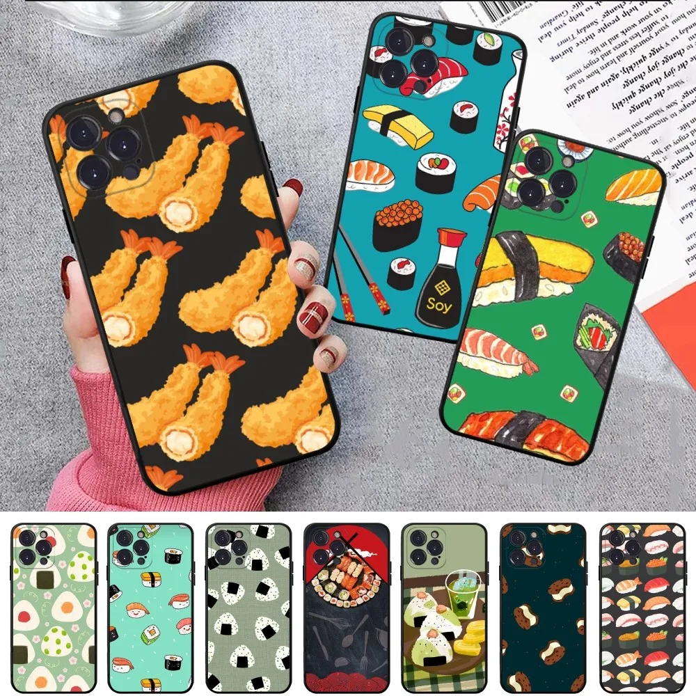 Food Sushi Phone Case For iPhone 15 14 11 12 13 Mini Pro XS Max Cover 6 7 8 Plus X XR SE 2020 Funda Shell