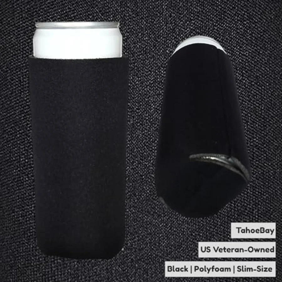 Slim Can Cooler Sleeves 25-Pack Skinny Tall Cans Bottles 12 Oz Thin Fit Seltzer Size Insulated Bulk Sublimation Blanks for Heat view 2