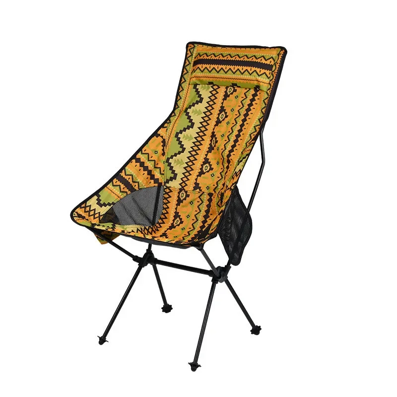 Outdoor Folding Chair Moon Chair Convenient Ultra Light Leisure Lounge Chair Camping Beach Fishing Aluminum Alloy