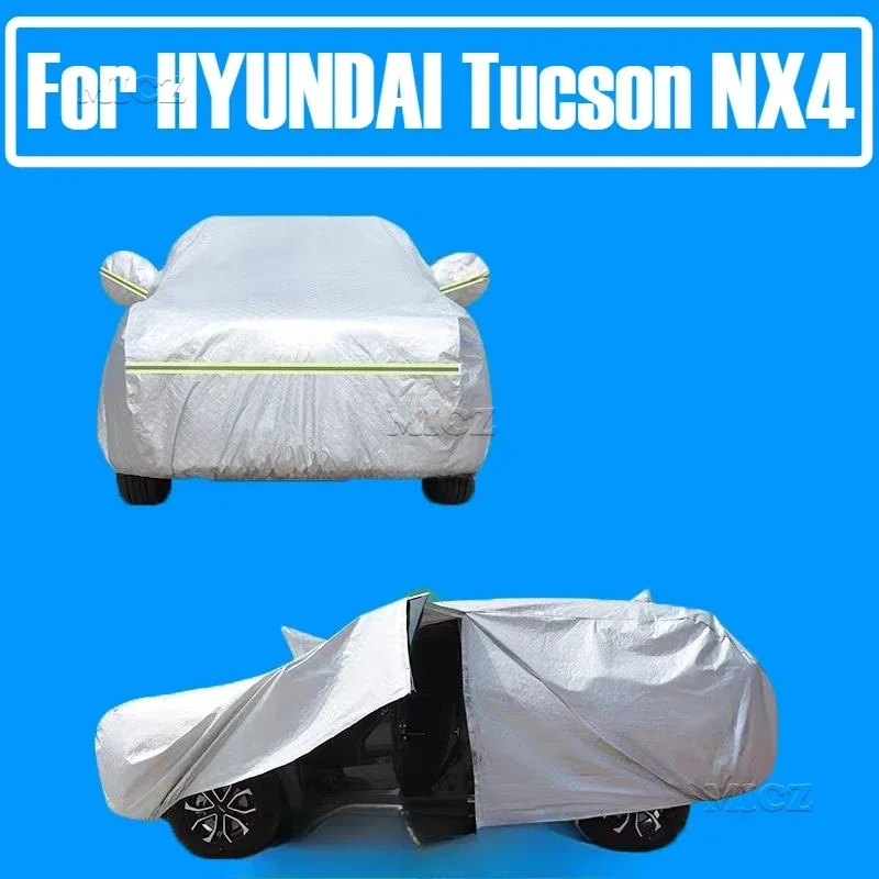 For HYUNDAI Tucson NX4 Car Covers Rain Frost Snow Dust Waterproof Protection Exterior Car Cover Anti UV Accessories