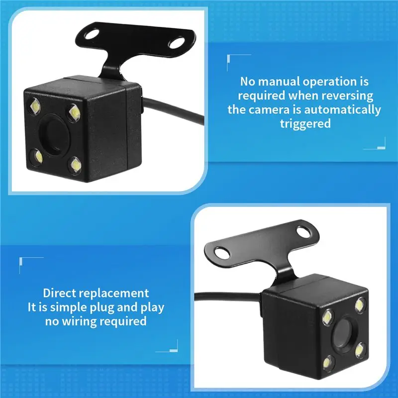 WF-1Pcs 5 Pin Car Rear View Camera Reverse 170 Degree Wide Angle Recording Parking Waterproof Night Vision Video Camera