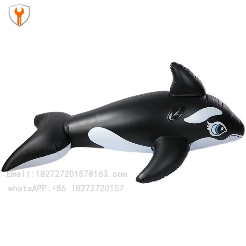 Super large adult Internet celebrity swimming ring inflatable mount water toy surfing artifact black whale life saving floating