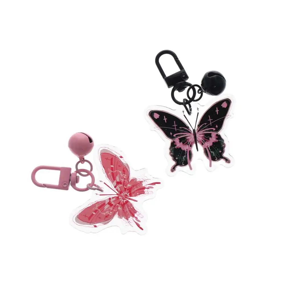 Lovely Creative Butterfly Keychain Cute Fashion Y2K Butterfly Pendant Pink Funny Acrylic Keyring Birthday Gift