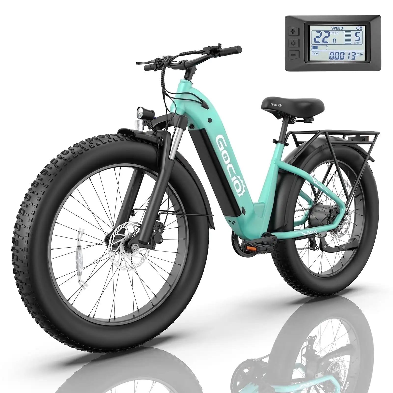 1350W Elektrofahrrad für Erwachsene, 48V 15AH Akku, 7-Gang-Schaltung, 26 Zoll Fatbike, Herren-Mountainbike, Elektrofahrrad für Offroad-Fahrten