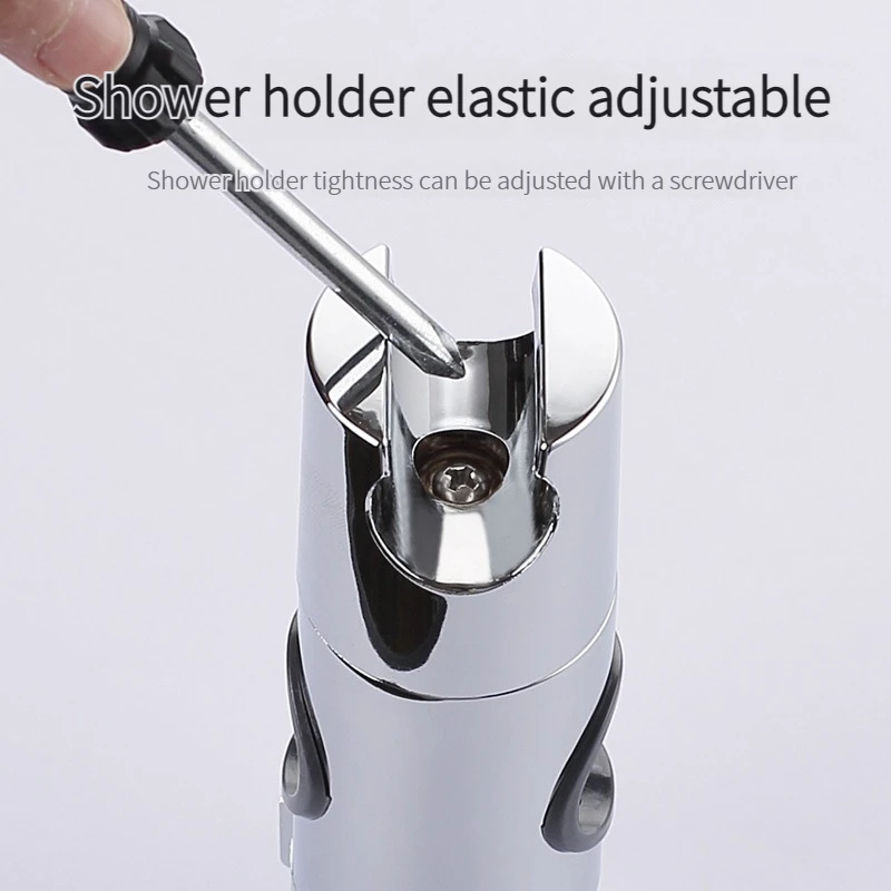 Universal Shower Head Holder Adjustable 18~25mm ABS Chrome Shower Rail Holder Bathroom Accessories Shower Mounting Brackets image 4