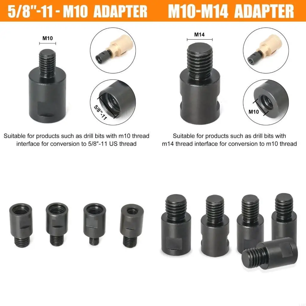 

Pack of 4 5/8-11 to M14 Male Thread Interfaces Connector Angles Grinder Converter Adapter Simple Installs for Power Tool L4MF