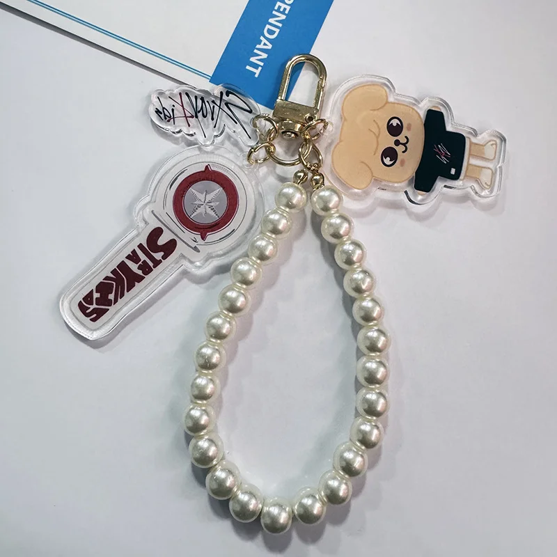 SKZOO Stray キッズ新しいビーズペンダント両面アクリル、バックパックキーペンダント、子供のカップルの誕生日ホリデーギフト