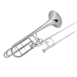 Bass Trombone Bb/F/Eb/D with case mouthpiece Silver plated trombone Musical instruments Slide trombones