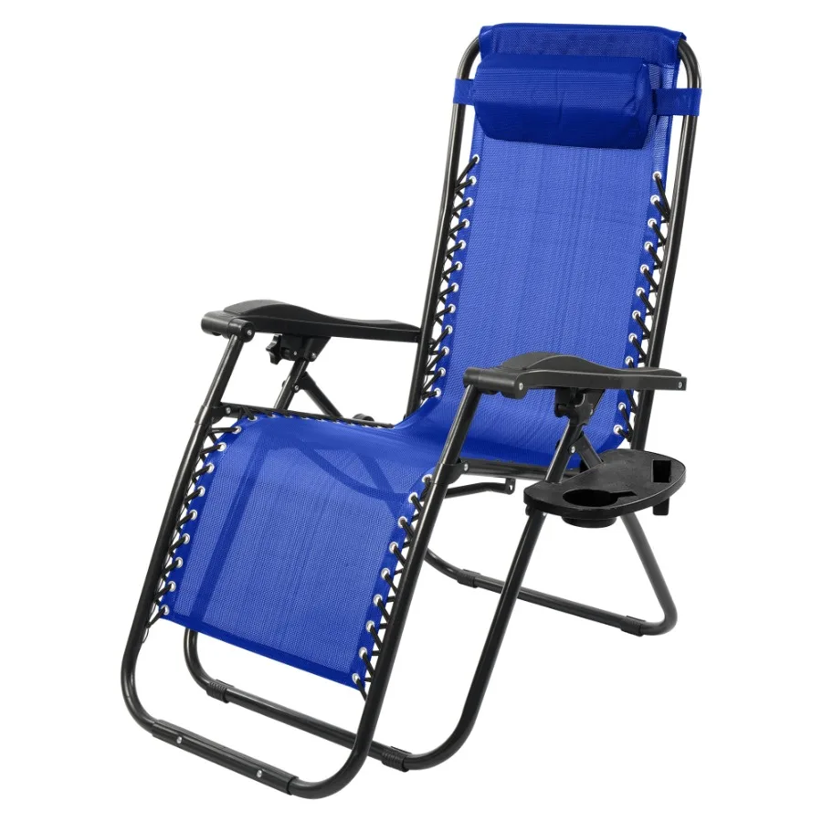

Складное кресло-шезлонг Zero Gravity для улицы с подголовником и подстаканником, идеально подходит для газона, бассейна, пляжа и кемпинга