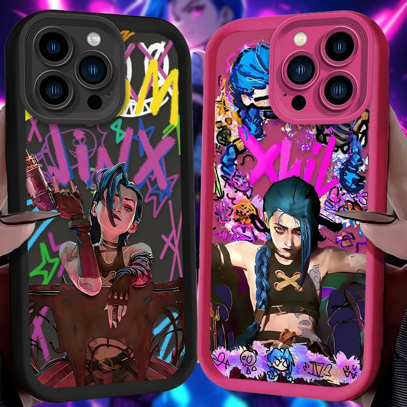 Hot Arcanes J-Jinx Graffiti Phone Case For iPhone 14 15 16 13 12 11 Pro Max X XS X S Max XR SE 2020 7 8 Plus iphone16 Back Cover