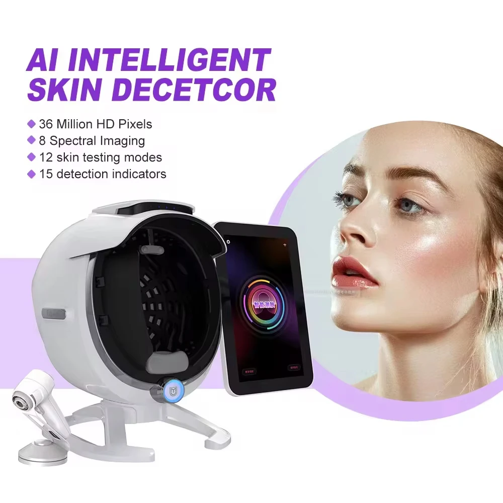 Nuevo Analizador de piel 3D AI con detección microscópica de 36 megapíxeles, escáner Facial, máquina de diagnóstico de piel