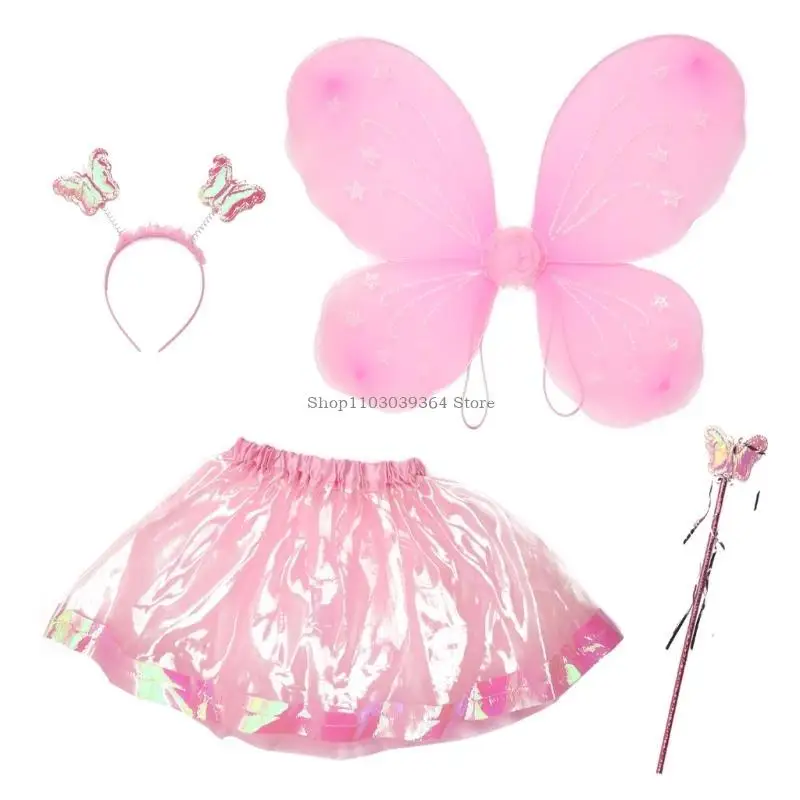 Buổi biểu diễn Fairy Wing Butterfly Wing Sparkling Angel Wing Dress Up Halloween Dress Up Cosplays Trang phục cho các cô gái Kid