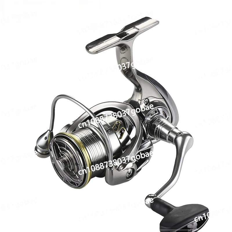 All metal fishing reel with slanted mouth, shallow line cup, anti seawater, seamless rotating fishing reel