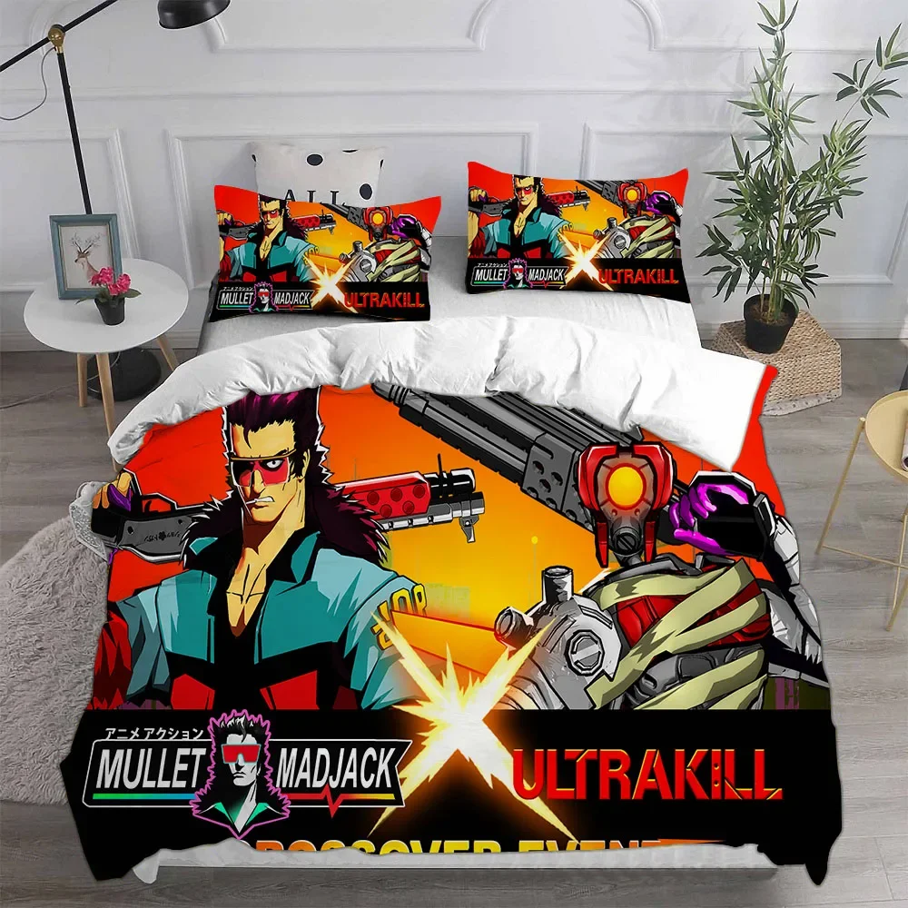 

Game Ultrakill Bedding Sets Comforter Quilt Bed Cover Duvet Cover Pillow Case EU Single US Twin 2-3 Pieces Sets Kids Adult Size