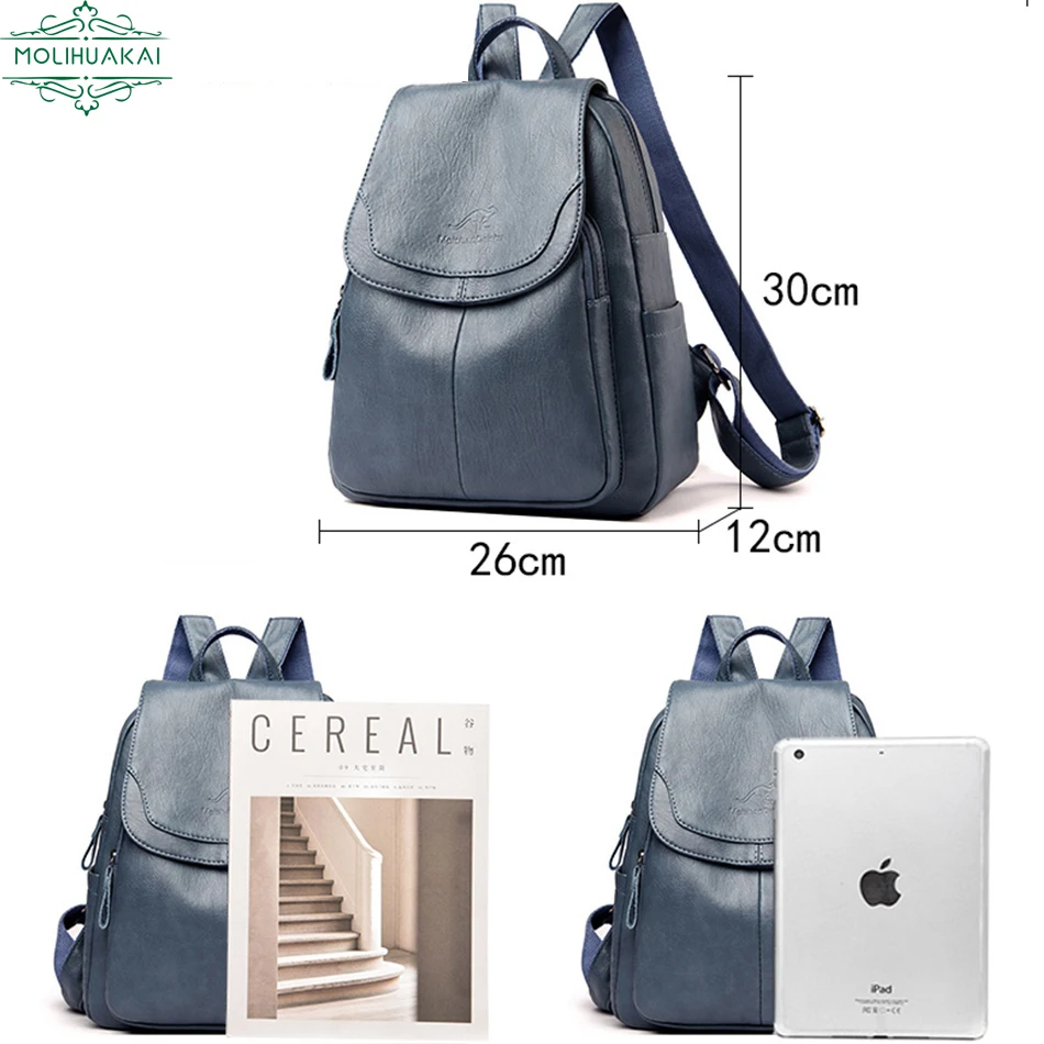 Women Large Capacity Backpack Purses High Quality Leather Female Vintage Bag School Bags Travel Bagpack Ladies Bookbag Rucksack