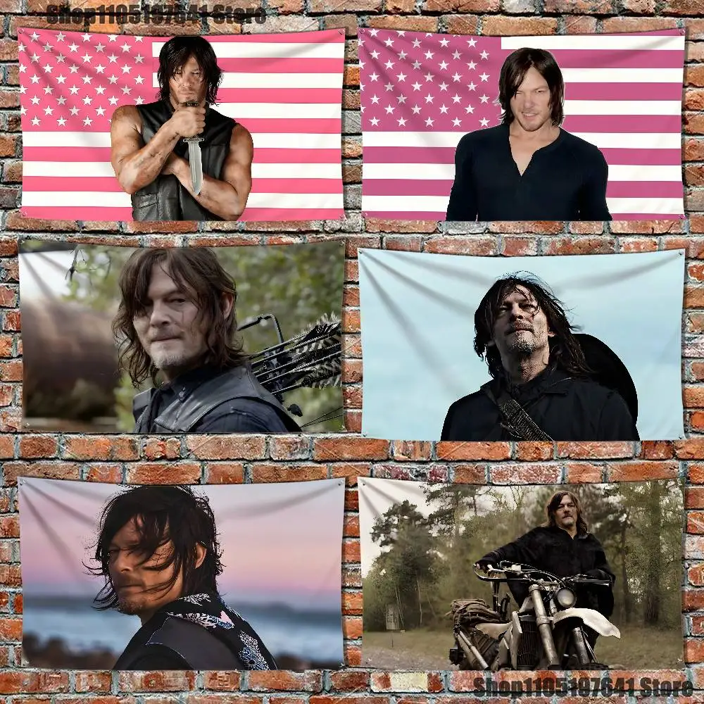 Norman Reedus W-Walking D-Dead American Flags for camping living room bedroom party carnival booth interior decorations