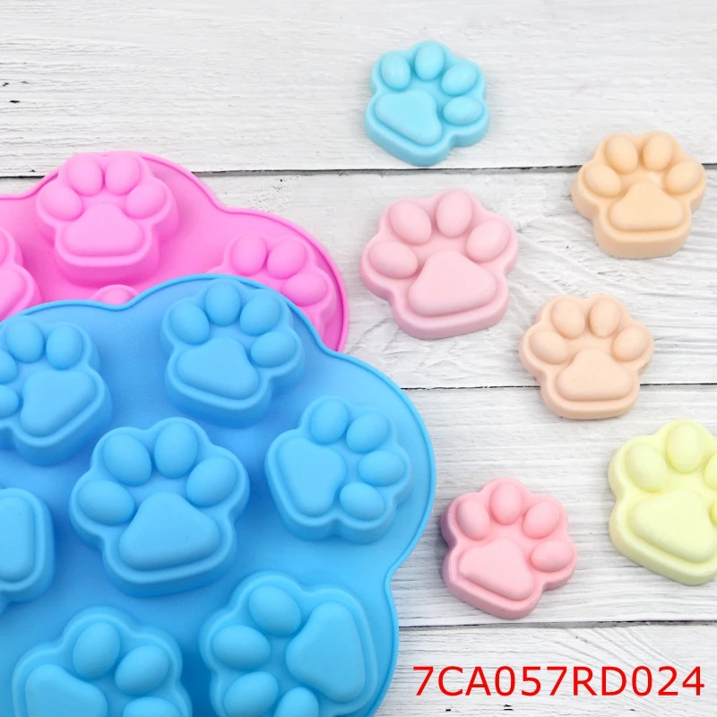 

100PCS/LOT ReadStar 7CA057RD024 Cat Claw Cake Silicone Molds 7 Cavities Animals Baking Mould DIY Soap Mold