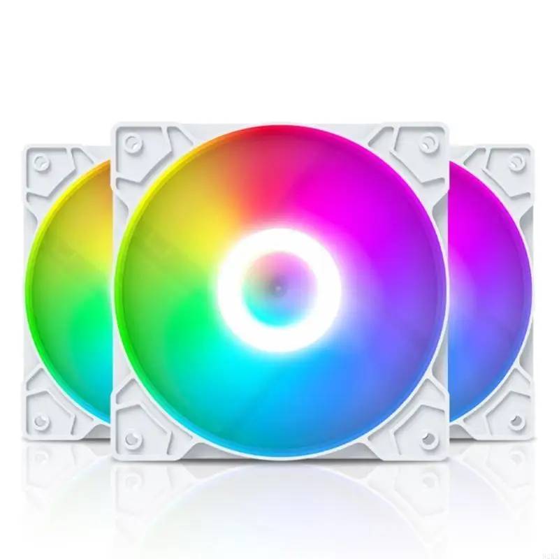 62KA Universal 12cm RGB Computer Case مروحة تبريد لحقيبة الكمبيوتر المكتبية، عمر طويل ومبرد سهل التركيب