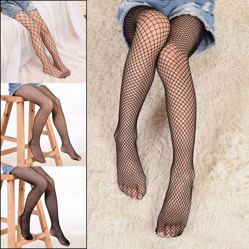 Kids Black Fishnet Leggings Stockings Fashion Tight Baby Girl White Clothing Cotton Mesh Collant Pantyhose for Children Socks