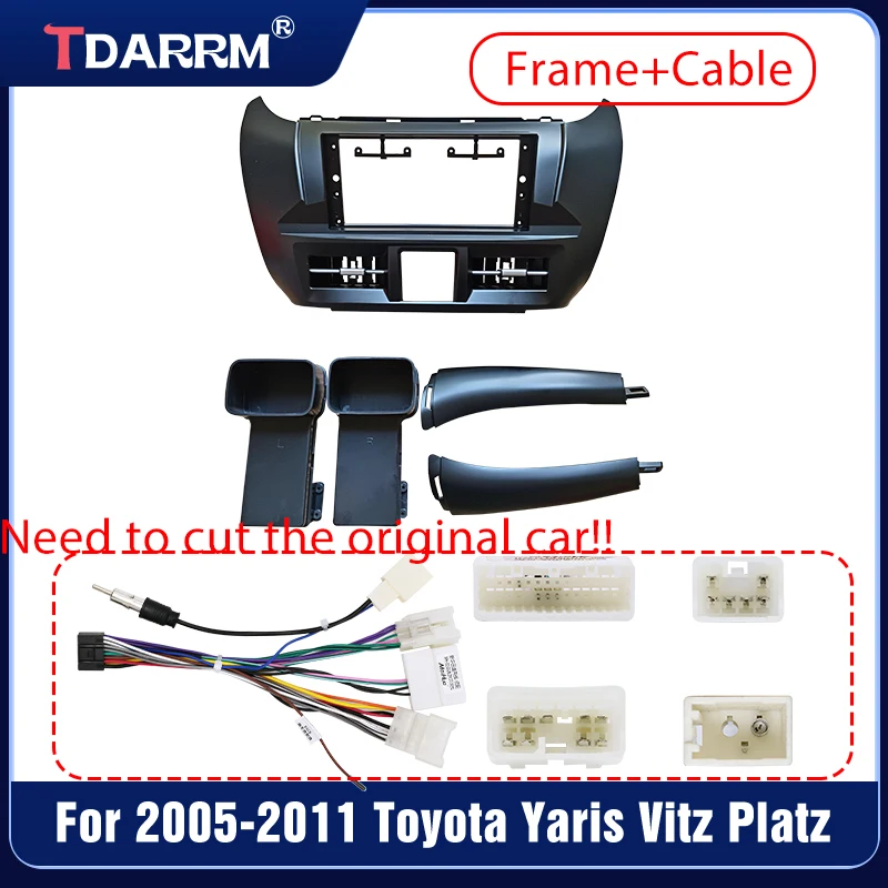 For Toyota Yaris Vitz Platz 2005-2011 12.3/LHD/RHD Car Multimedia Radio Frame Fascia Panel Dashboard Mounting Bracket