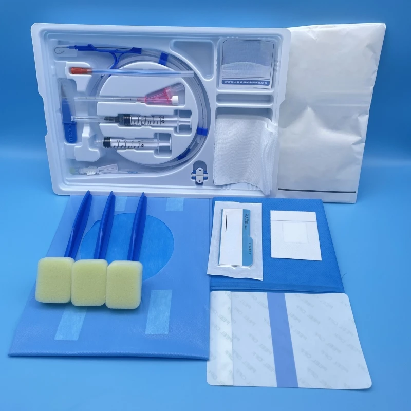 Disposable central venous catheter kit with single lumen, double lumen, and triple lumen