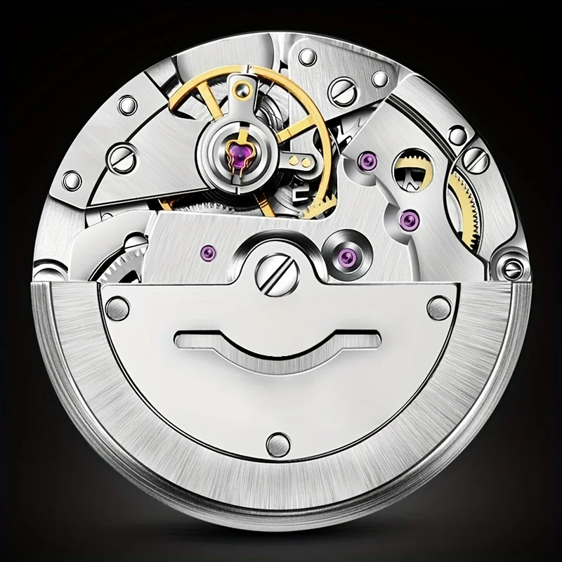 RUIGE   Stainless steel watch chain with luminous automatic mechanical watch, fashionable and trendy casual gift for men