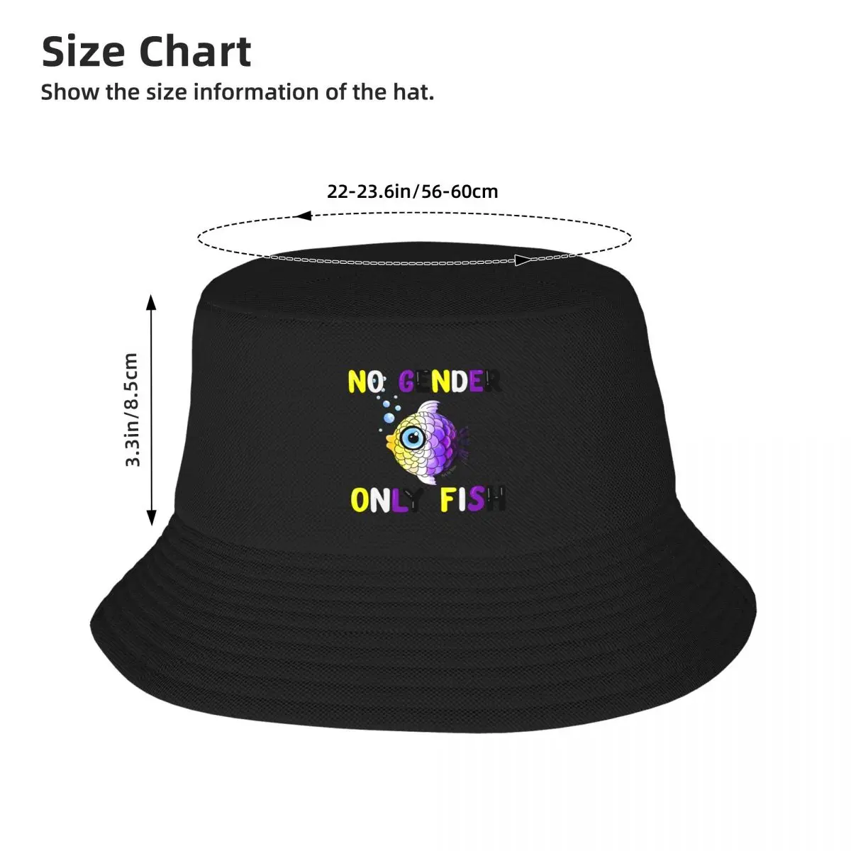 Anime Derby Bucket Hat para crianças, sem gênero apenas peixe, chapéu de sol para meninas, chapéu de sol masculino