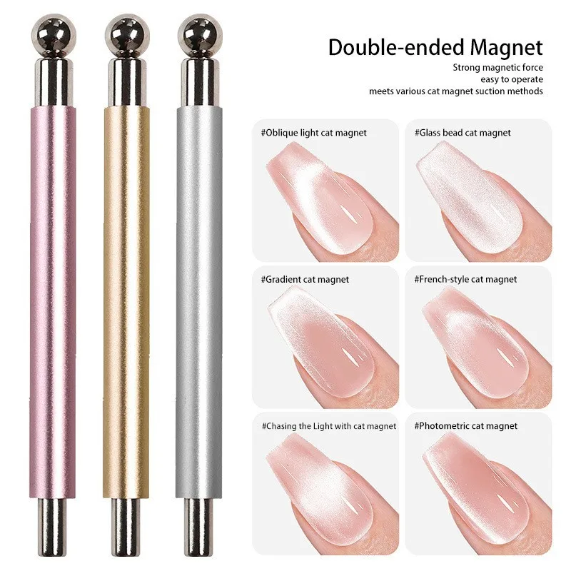 1Pcs Round Steel Magnetic Ball Double-Headed Thickened Cat-Eye Magnetic Stick Cylindrical French Magnet Pen Cat Eye Magnet Tool view 6