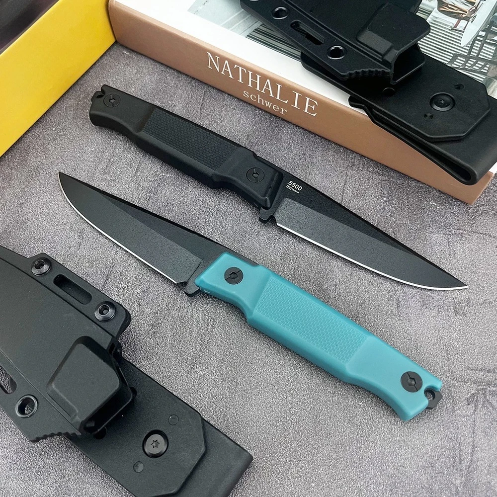 5500 Outdoor Wilderness Climb Fixed Knife Practical EDC Tool Camping Picnic Hiking Bamboo Segmenting Stake Shaving Vine Cutting