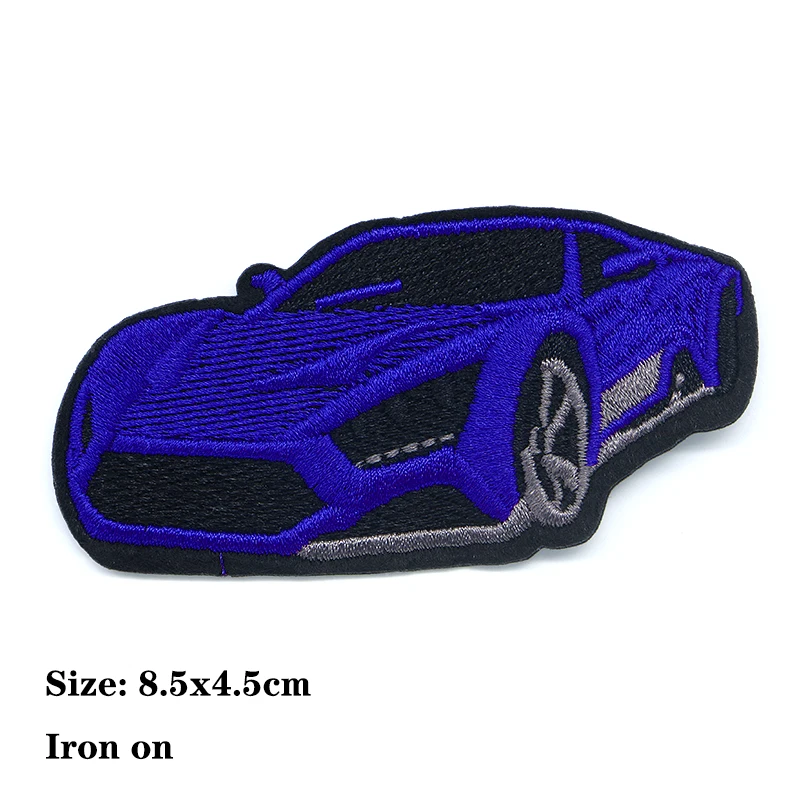 Cartoon Decorative Patch Lamborghini Blue Red Cars icon Embroidered Applique Patches For DIY Iron on badges on a backpack