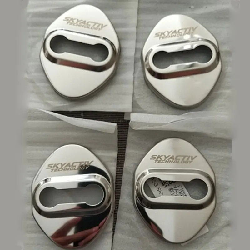 4pcs Door Lock Protection Cover For Mazda 2 3 6 CX3 CX-5 CX5 CX 5 CX9 CX30 MX5 SKYACTIV logo Car styling Accessories