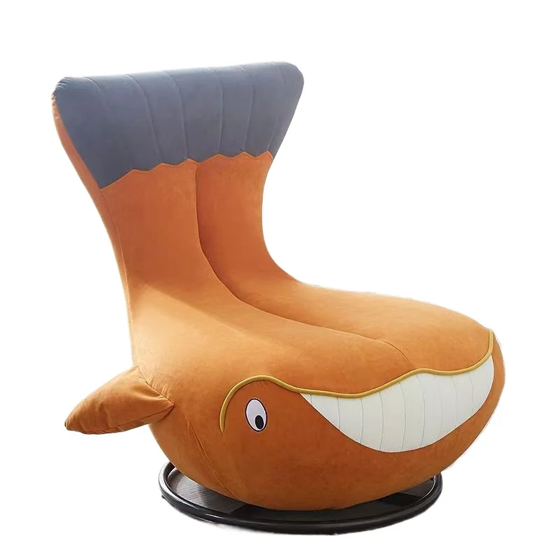 Sillón giratorio, cómodo sofá para una sola persona, silla de tiburón animal ballena, habitación de tamaño pequeño, silla de ocio, alta y creativa