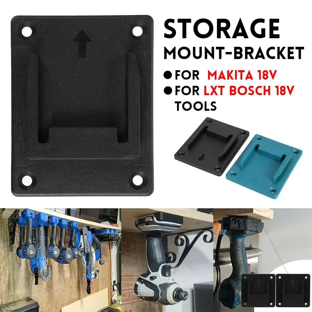 2Pcs Machine Holder Wall Mount Storage Mount-bracket Fixing Devices Electric Tool Holder Fit For Makita 18V/LXT Bosch 18V