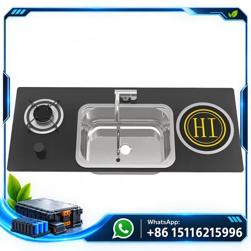 RV integrated kitchen combination, double cooking area, integrated sink, shockproof, suitable for RVs, RV boats, marine RVs,