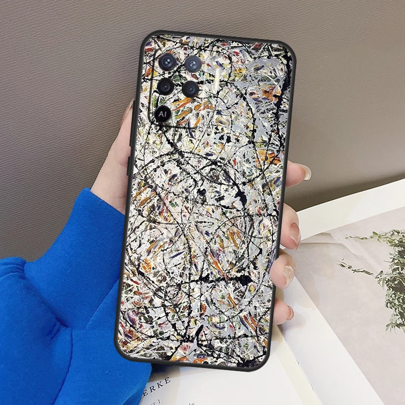 Jackson Pollock Free Form painting Case For OPPO A5 A9 A31 A53 2020 A53S A1K A15 A16 A52 A72 A92 A83 A91 A54 A74 A94 Coque