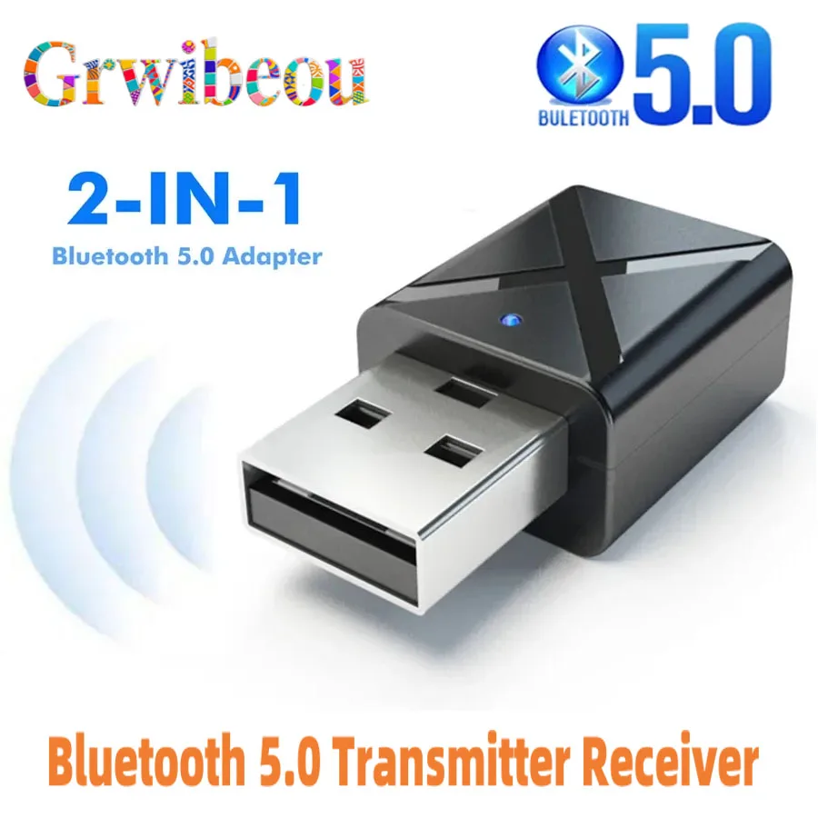 NEW Bluetooth 5.0 Audio Transmitter Receiver Mini USB 3.5mm AUX Jack Stereo Music Wireless BT Adapter For PC TV Car Speaker