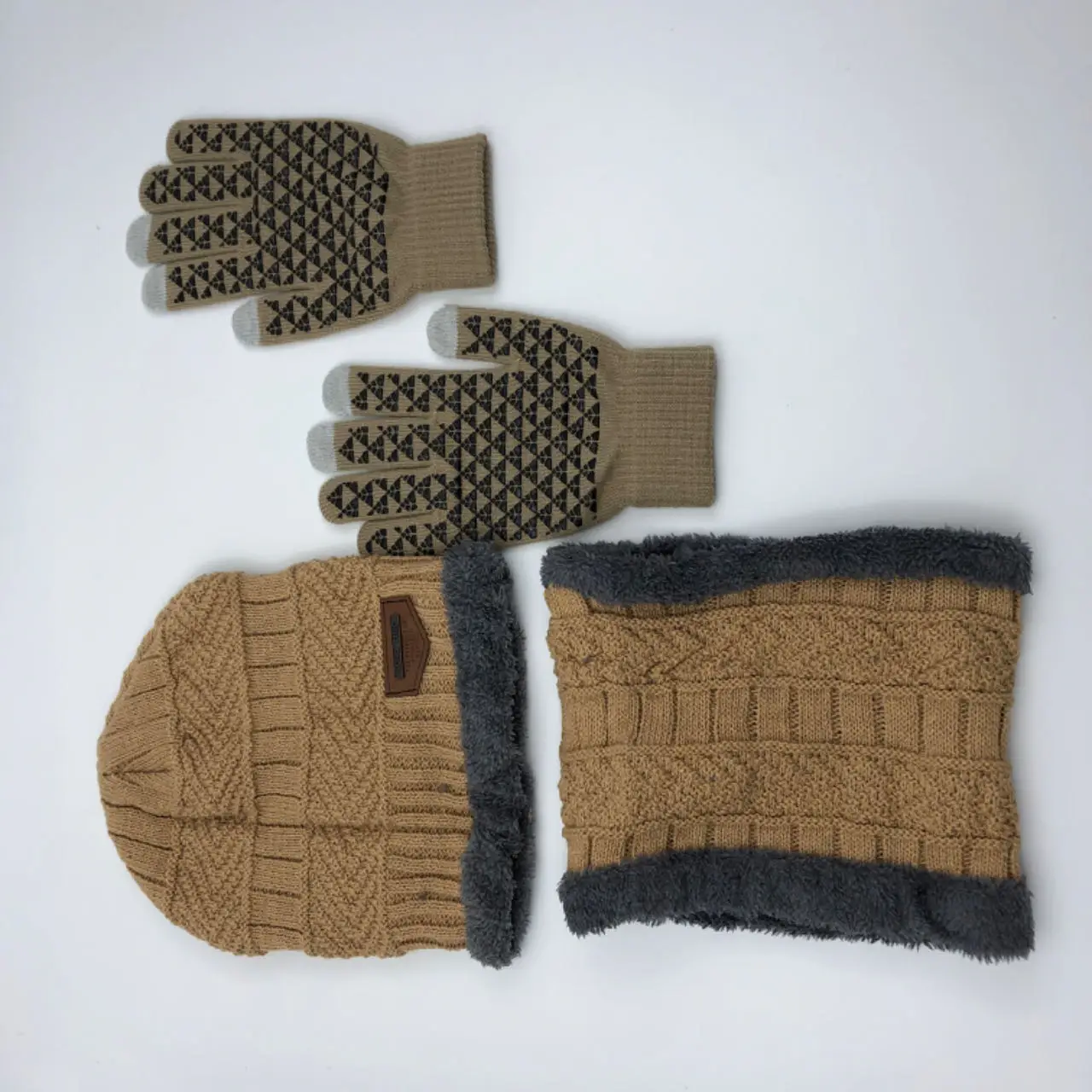 Hat gloves neck warm set  three-piece set