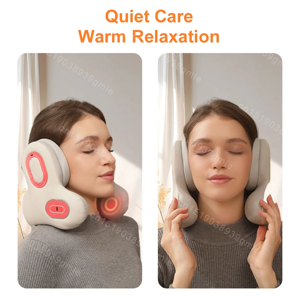 Sleep Noise Reduction Neck Massage Hot U-Shaped Neck Pillow Electric Massager Bluetooth Masajeador Health Care Portable Massager