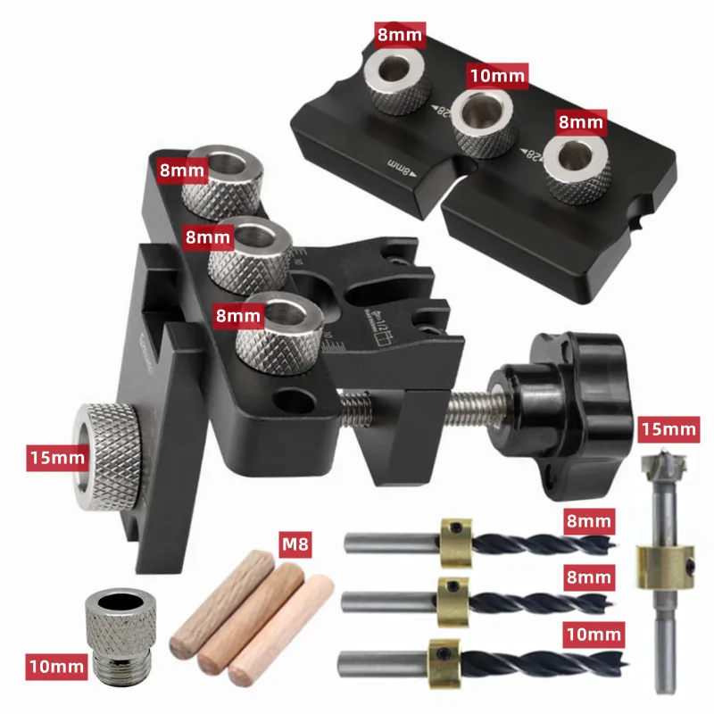 Precision Jig Dowel Cam Jig 3 In 1 Dowelling Jig Master Kit Wood Hole Drilling Guide Woodworking Position for DIY Wood Working image 3