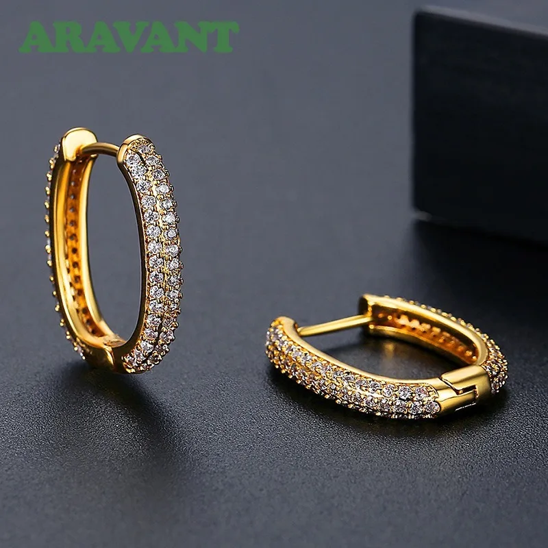ARAVANT 925 Silber Roségold U-förmiger Zirkon-Creolen-Ohrring für Frauen, Hochzeit, Party, europäischer Schmuck – Detail 5