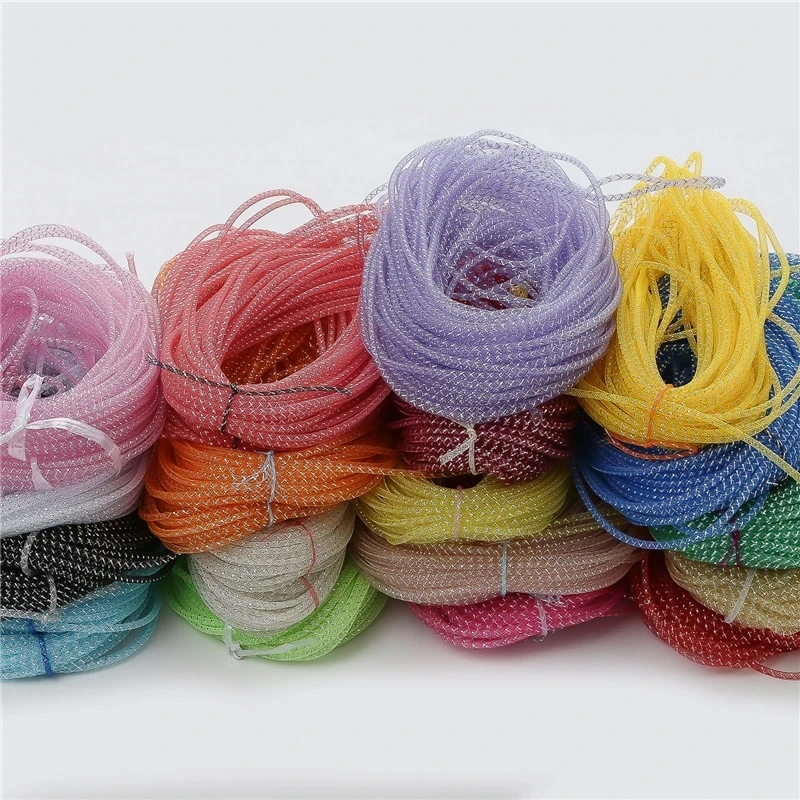 4mm 8mm Colored Mesh Tube Rope 5M Batch Bracelet Necklace Making DIY Repeatable Fill Jewelry Accessories