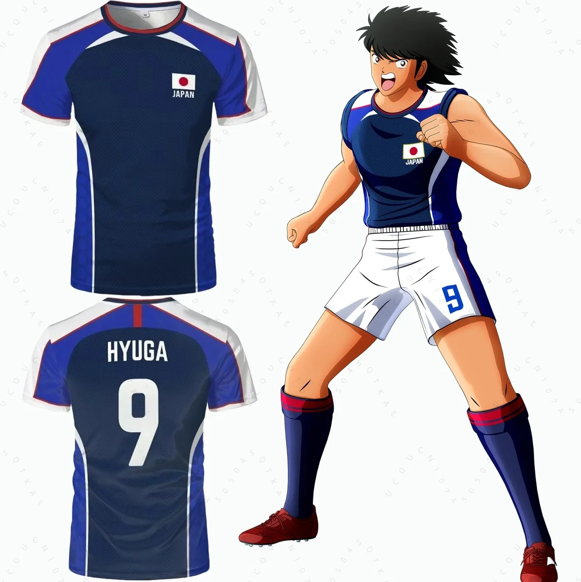 Piece Outfit Children Tracksuit Captain Tsubasa Football No.10 Print T Shirts Can Choose T-Shirts Or Shorts Kids Adult Clothes