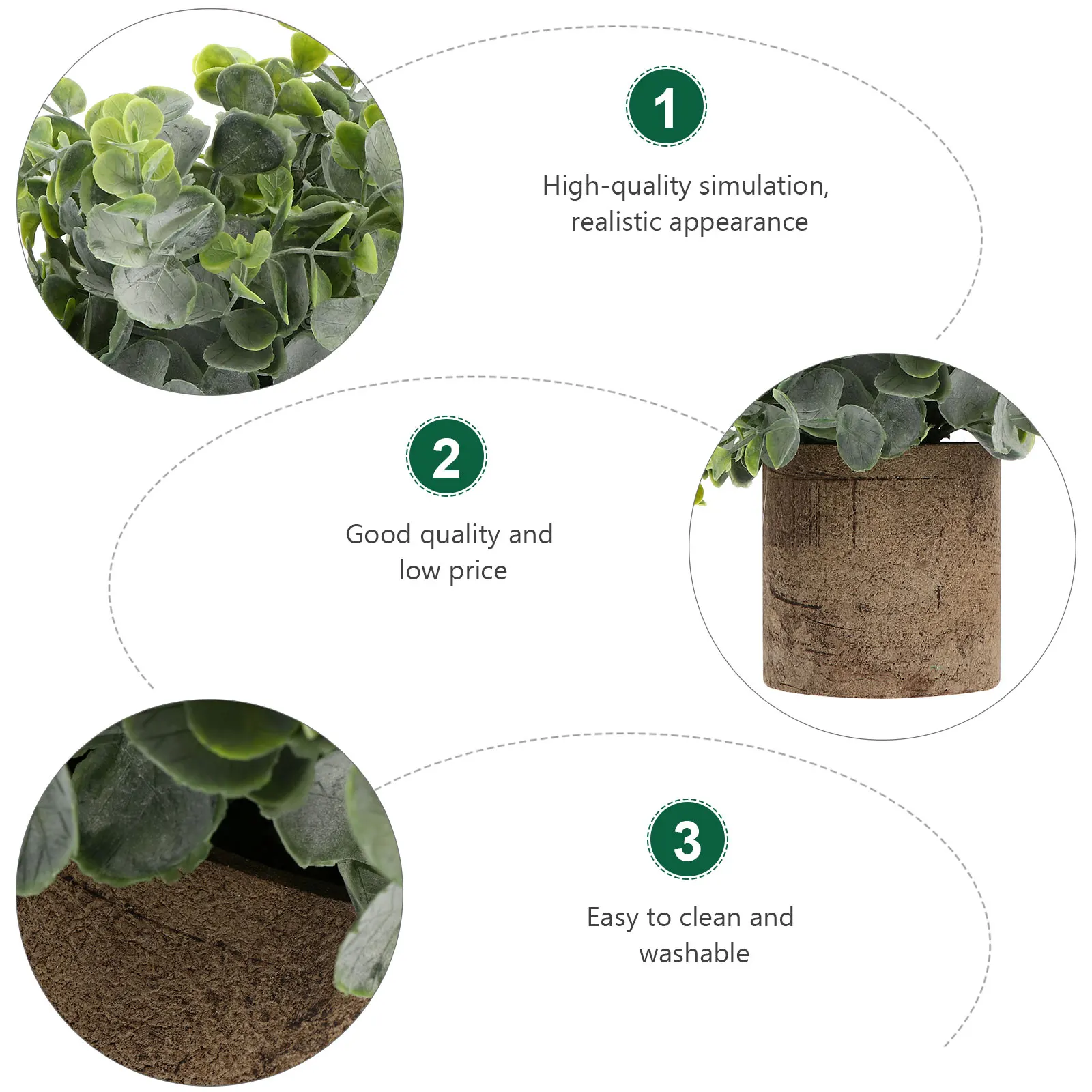 

Artificial Plant Fake Green Plants Decor Realistic Home Office Desktop Decor Plastic Potted Small Greenery Vintage Eucalyptus