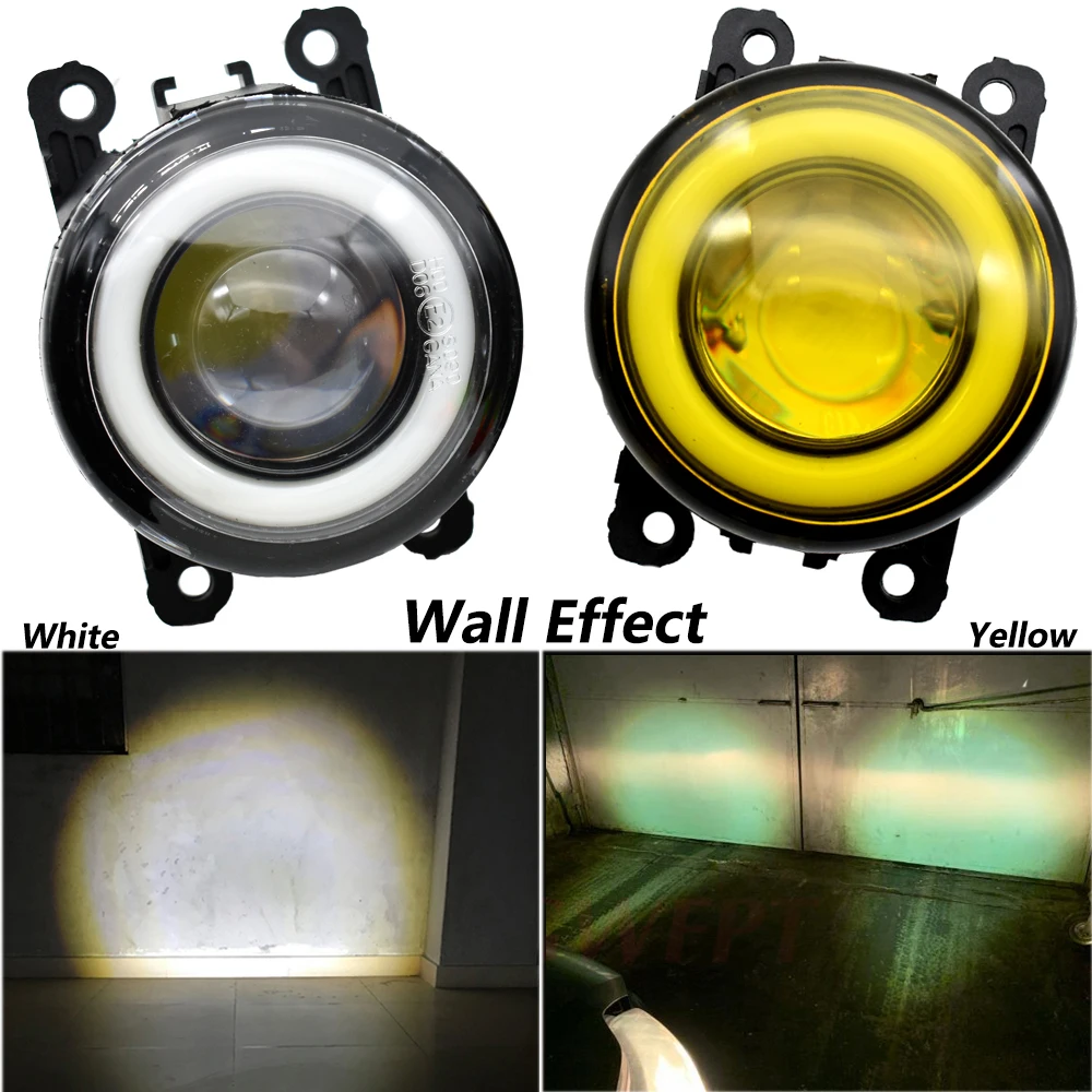 2PCS Car Projection Lens LED Fog Lights Angel Eye DRL Daytime Running Light Lamp For Peugeot 301 2012 2013 2014 2015 2016 2017