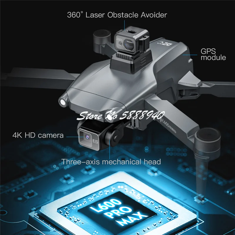 360 ° Obstacle Avoidance GPS Smart Follow RC Drone 8K ESC Dual Camera Optical Flow Hover Brushless Remote Control Quadcopter Toy
