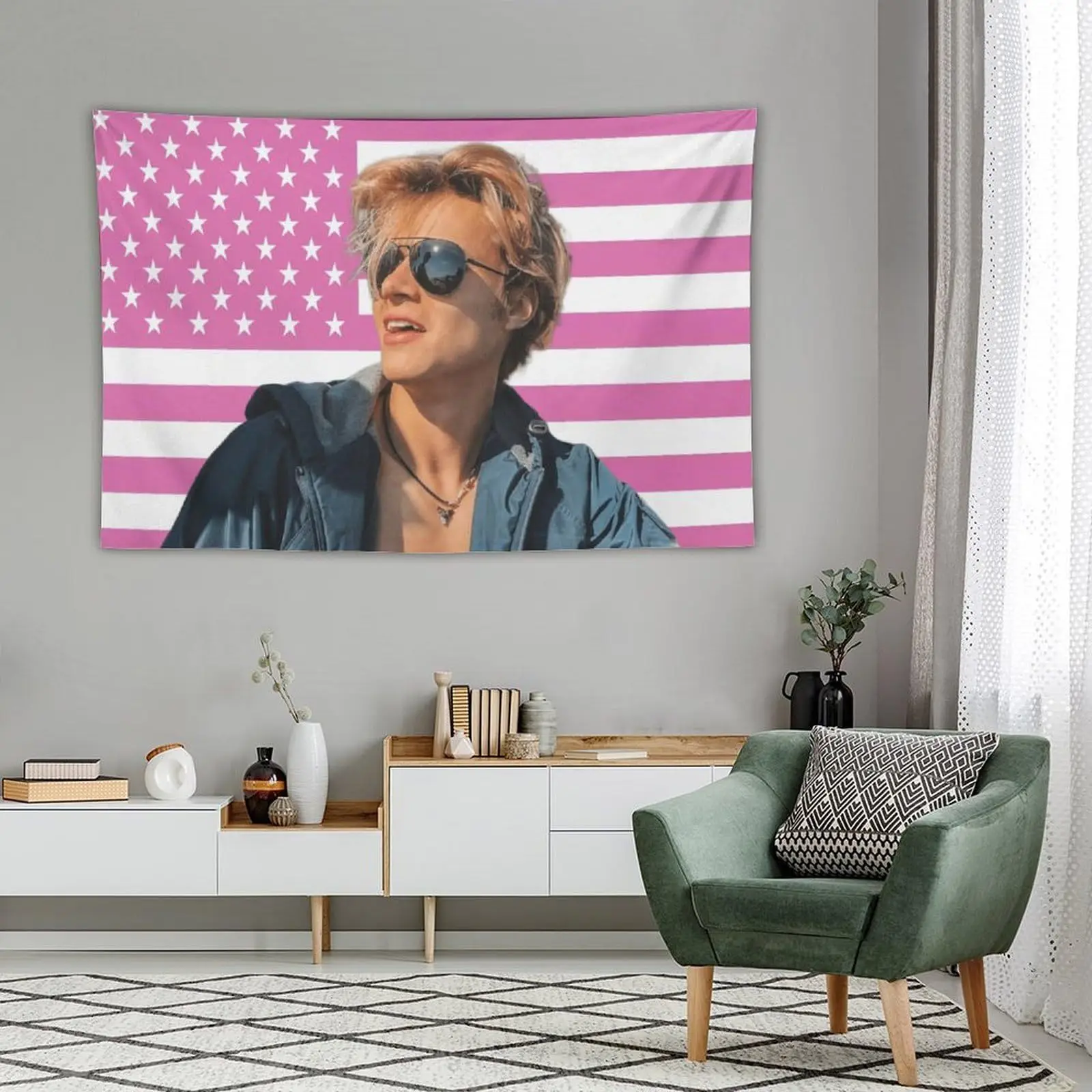 Rudy Pankowski Maybank's Pink American Tapestry Wall Flag JJ Outer Banks Meme Home Decor Funny Ideal for Man Cave Room for Guys